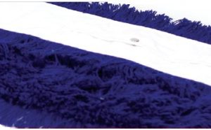 Zwabberhoes acryl met drukknopen 60 cm blauw